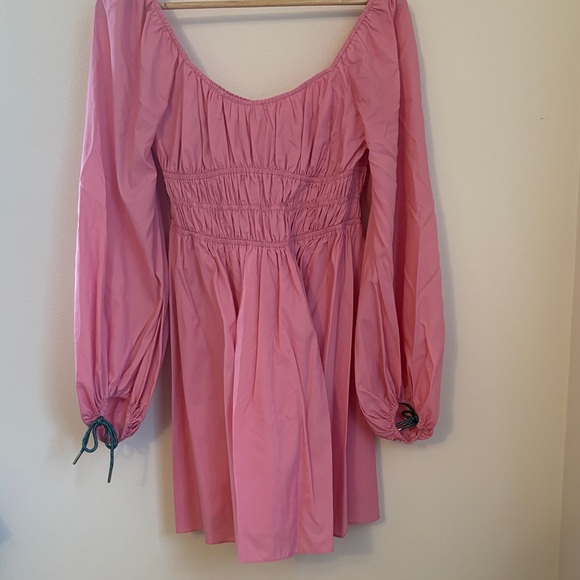 STAUD Pink Long-Balloon Sleeve Dress - Picture 6 of 13